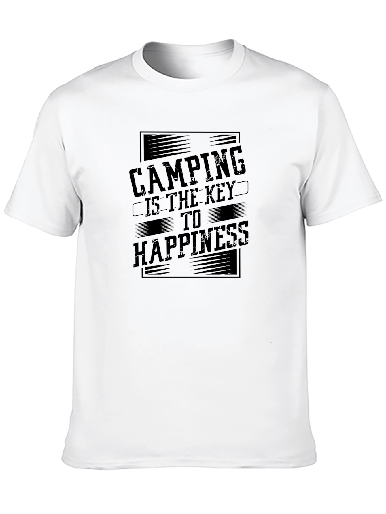 Camping is the Key to Happiness Black T-Shirt