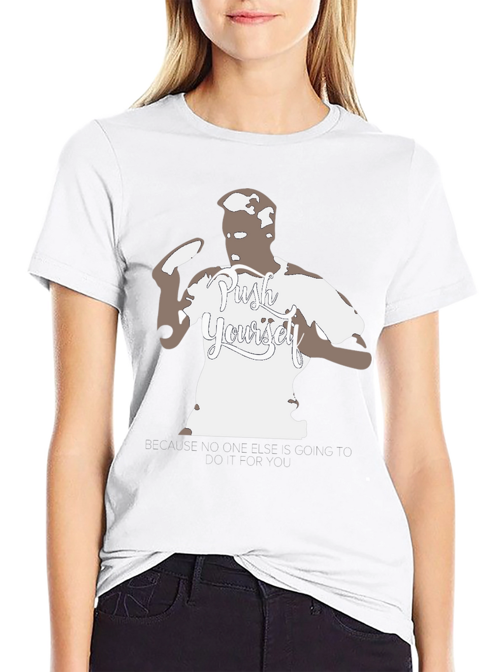 Push Yourself Black Graphic Tee