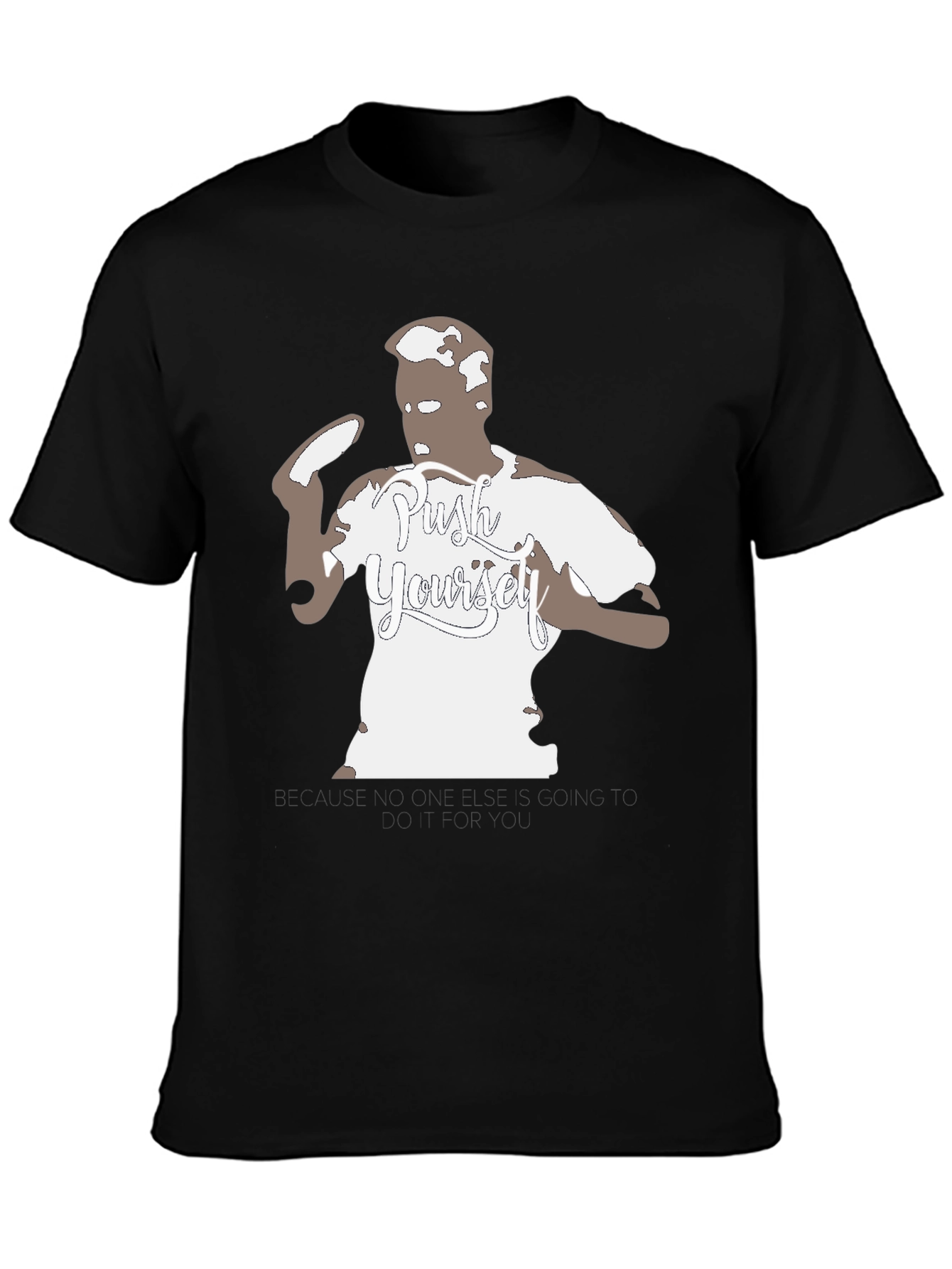 Push Yourself Black Graphic Tee