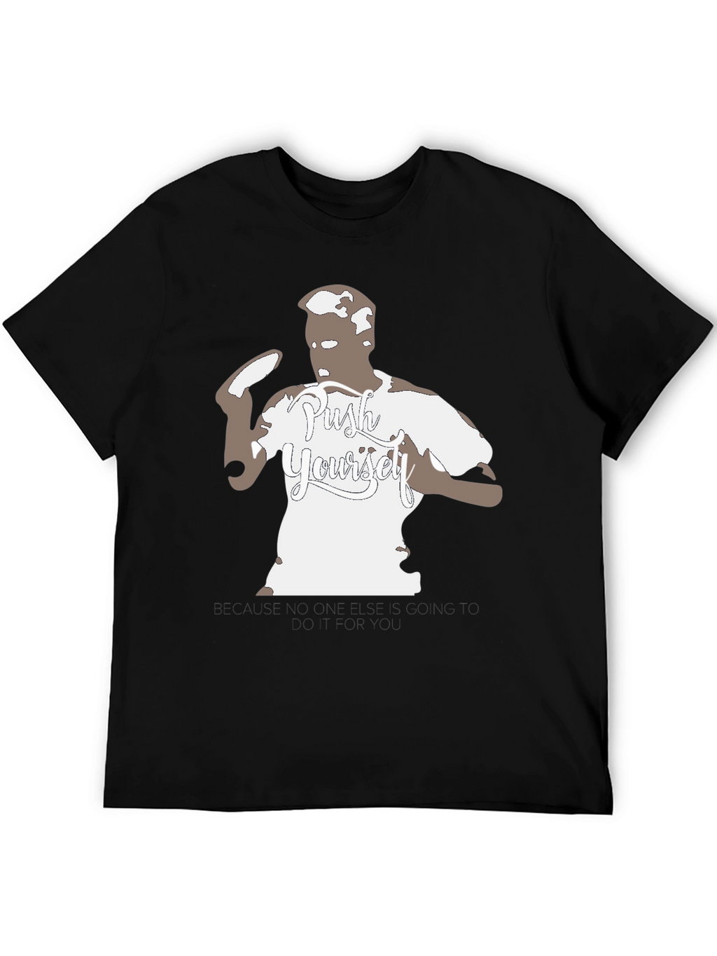 Push Yourself Black Graphic Tee