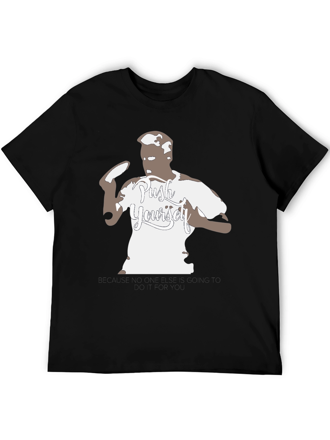Push Yourself Black Graphic Tee