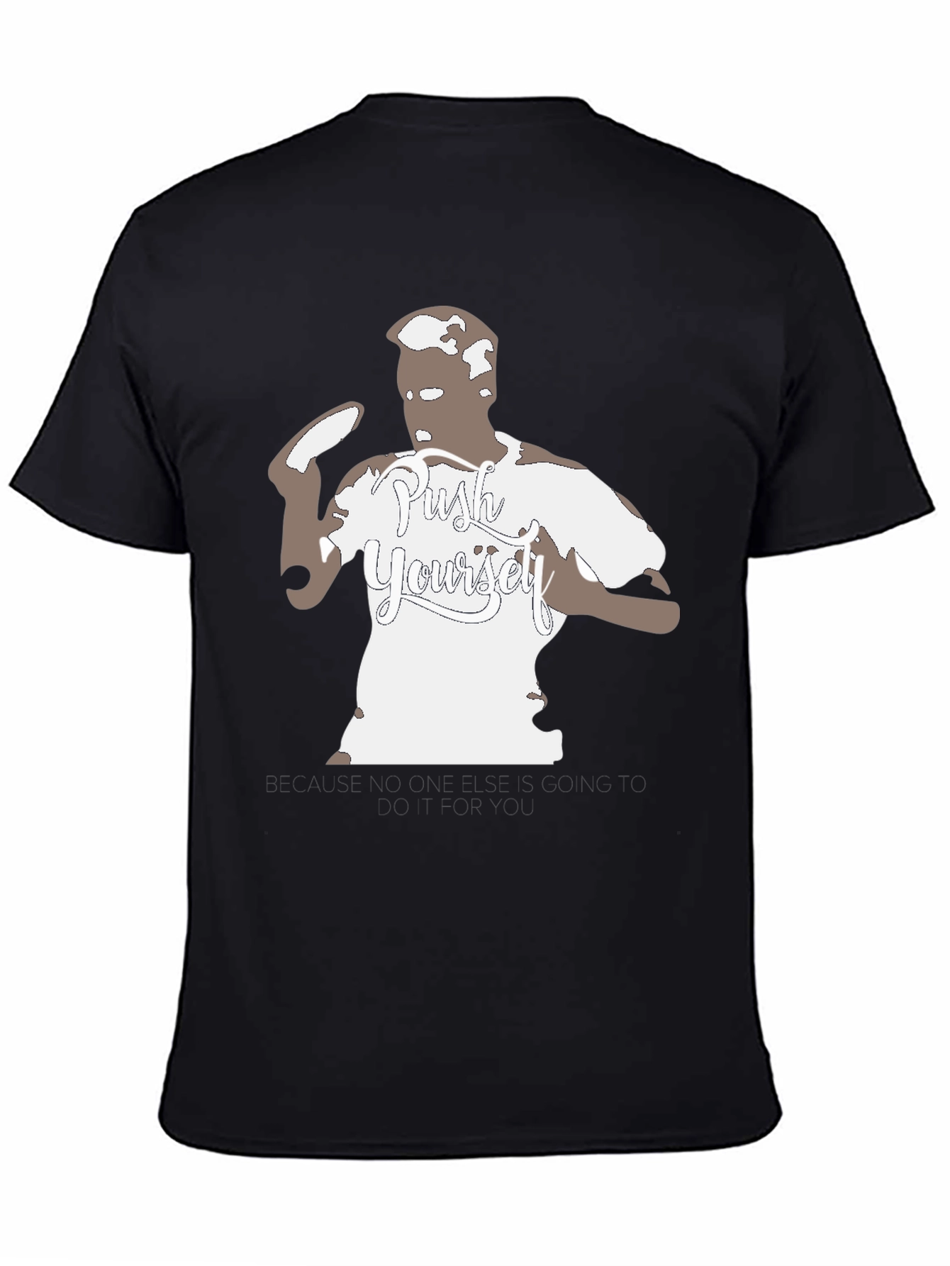 Push Yourself Black Graphic Tee
