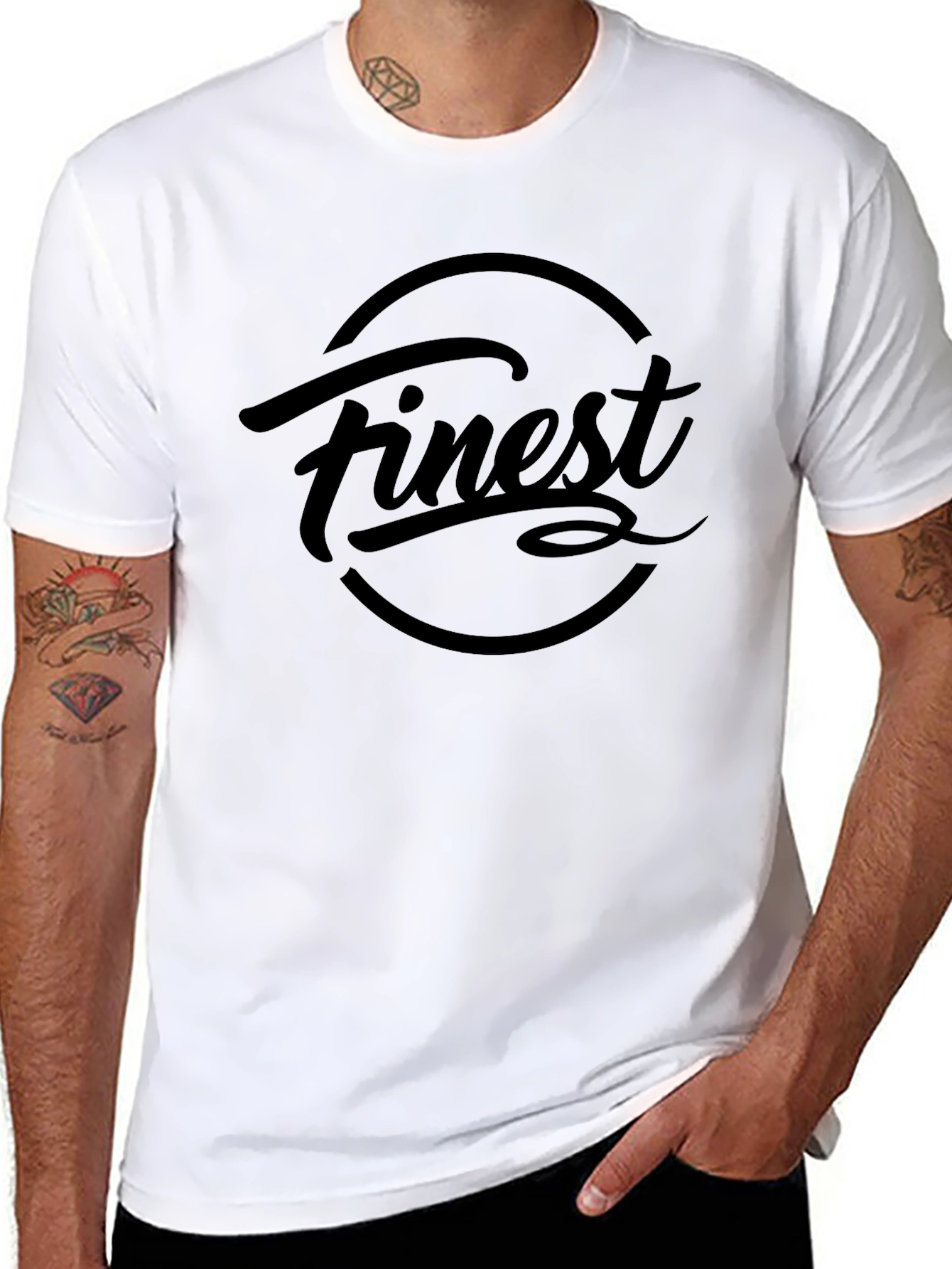 Finest Black Graphic T-Shirt - Casual Style