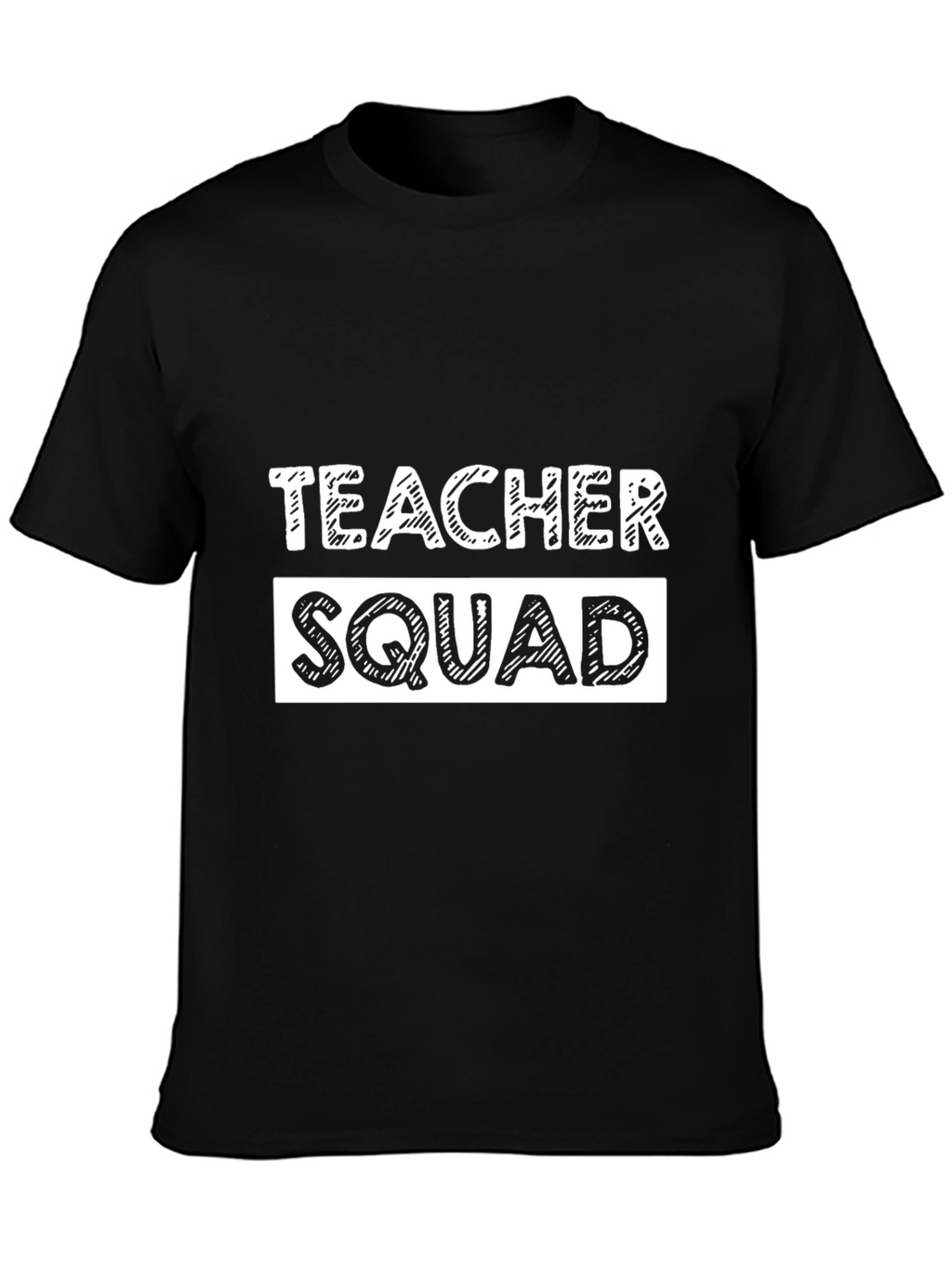Teacher Squad T-Shirt - Black Crew Neck Tee