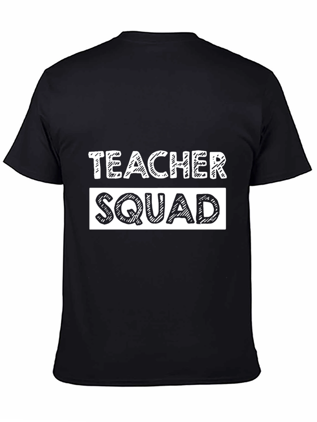 Teacher Squad T-Shirt - Black Crew Neck Tee