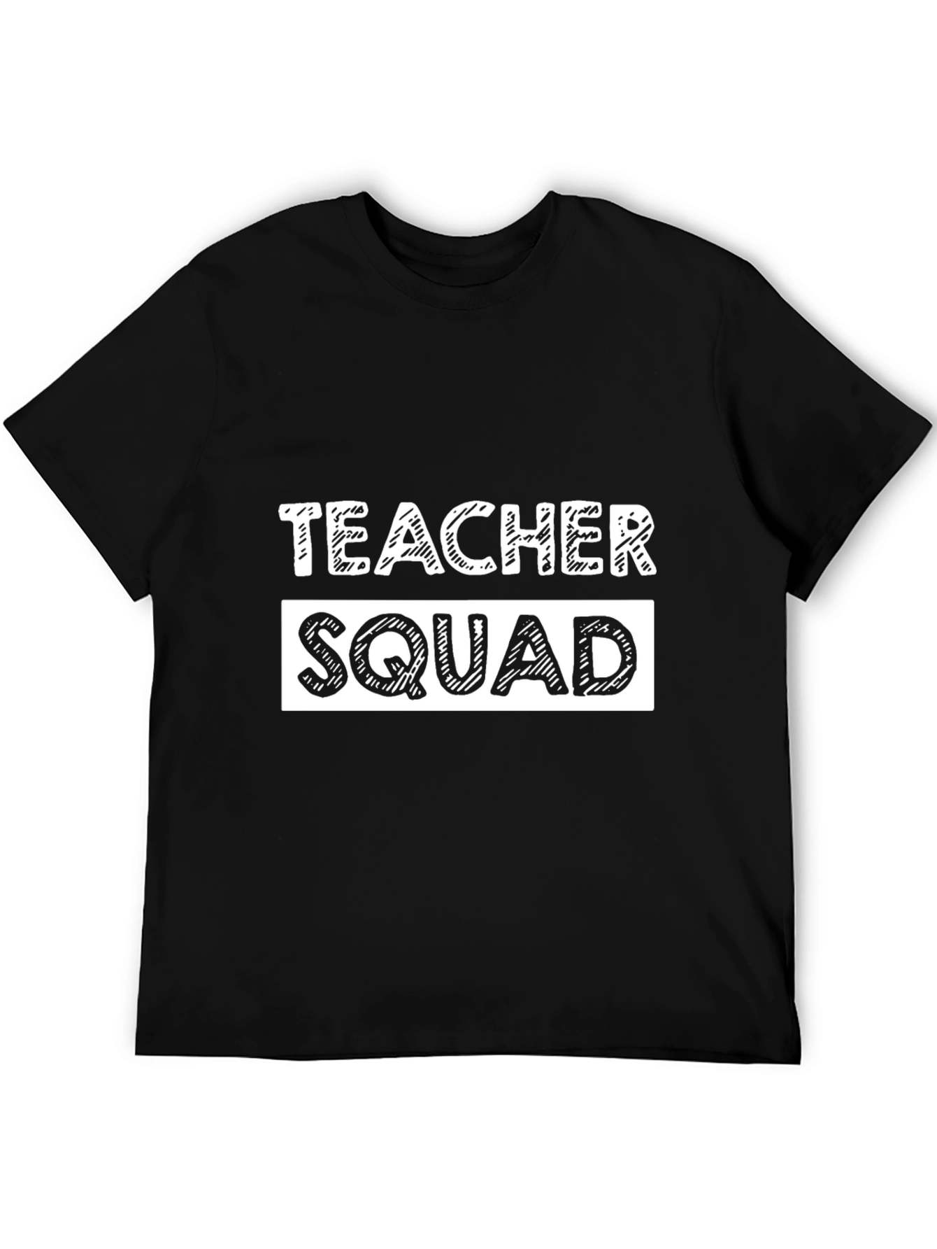Teacher Squad T-Shirt - Black Crew Neck Tee
