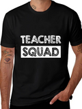 Teacher Squad T-Shirt - Black Crew Neck Tee