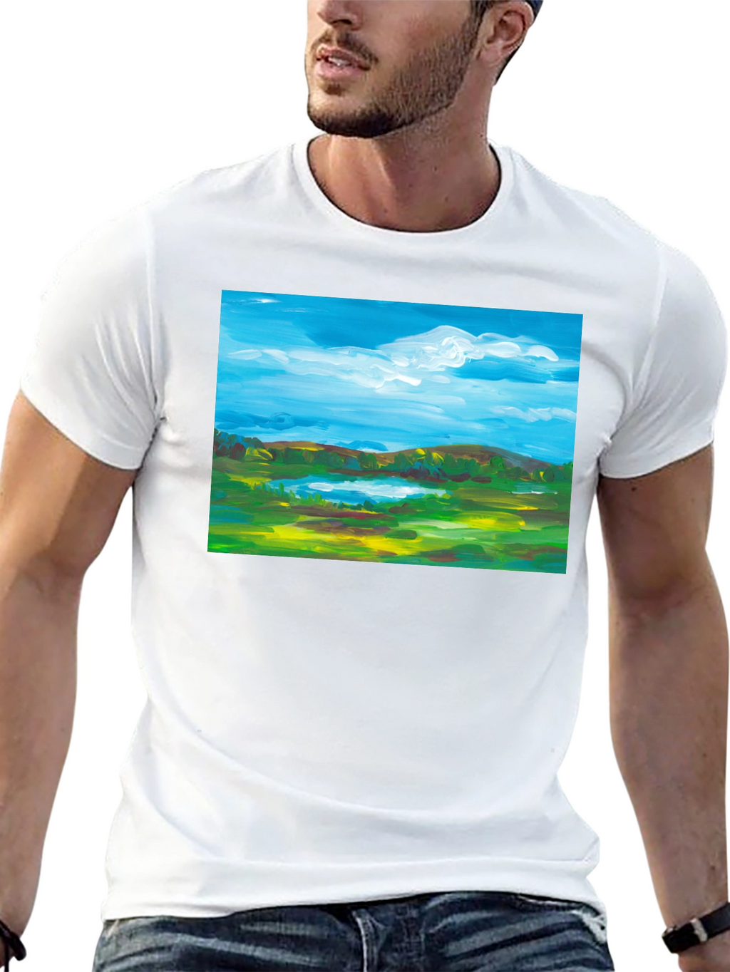 Landscape Painting Graphic T-Shirt