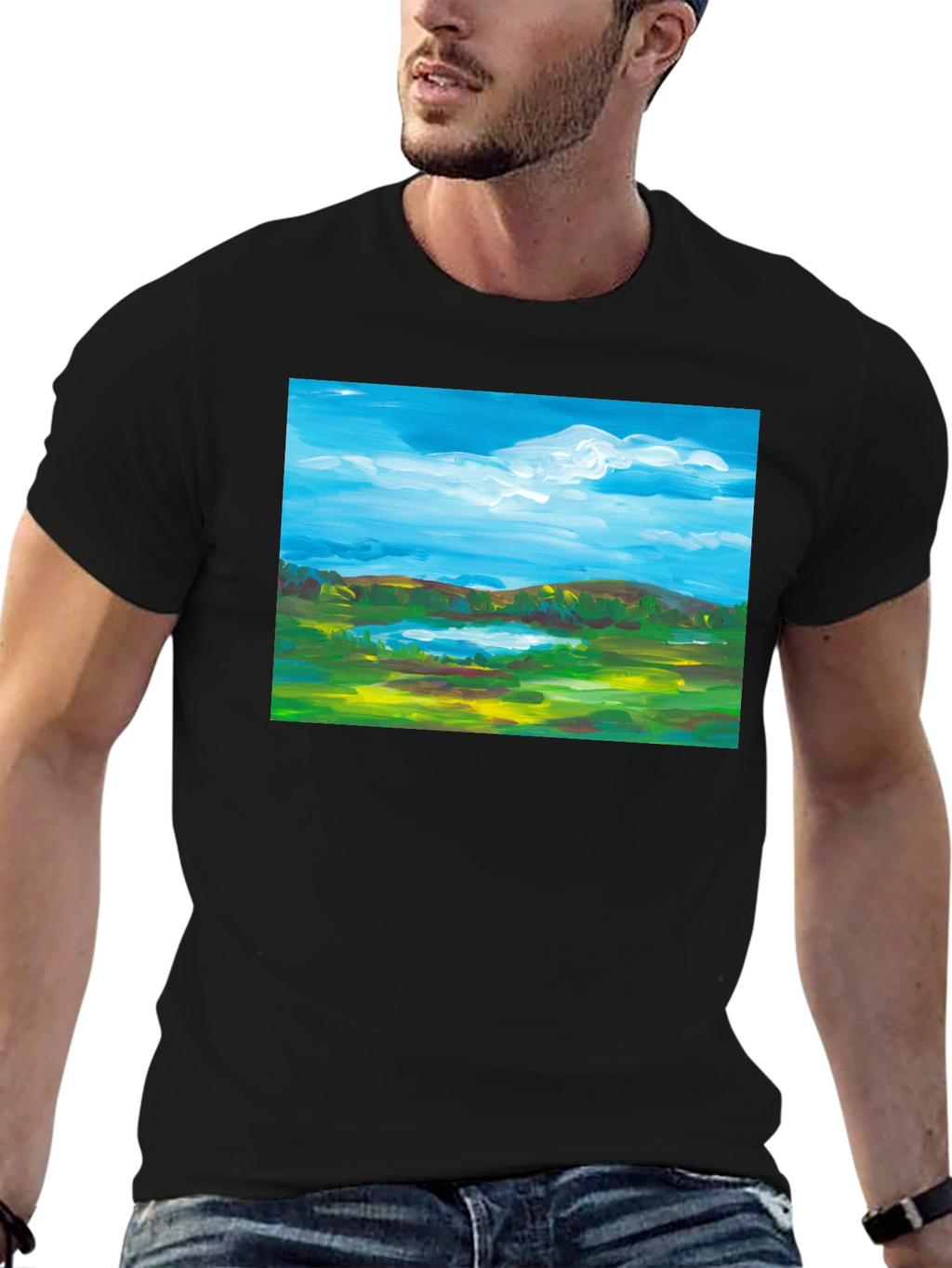 Landscape Painting Graphic T-Shirt