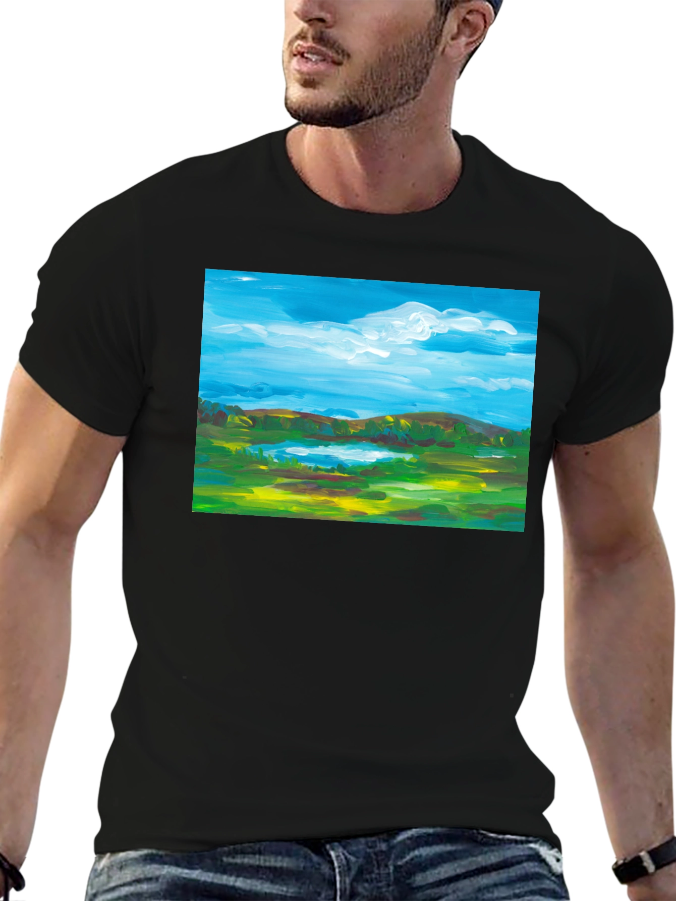 Landscape Painting Graphic T-Shirt