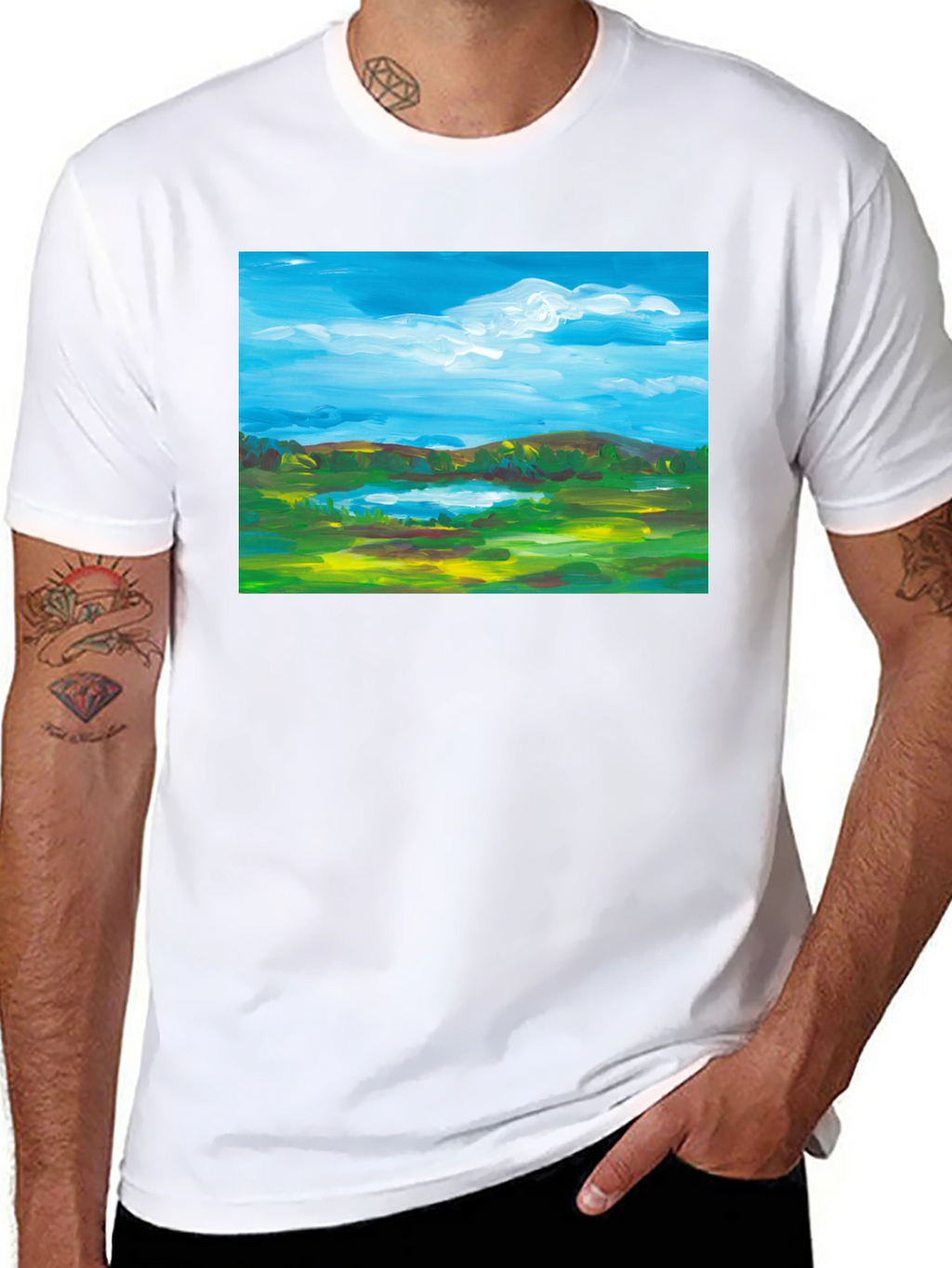 Landscape Painting Graphic T-Shirt