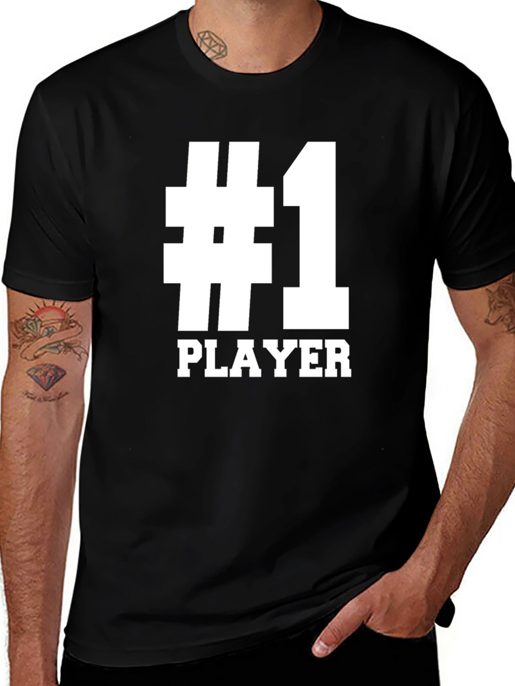 Number One Player T-Shirt - Black Graphic Tee