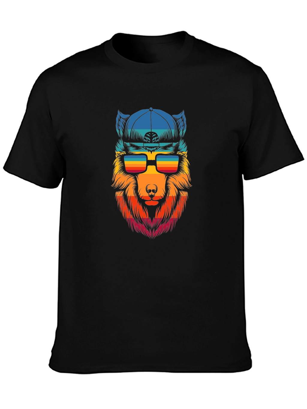 Cool Wolf Graphic Tee - Black T-Shirt