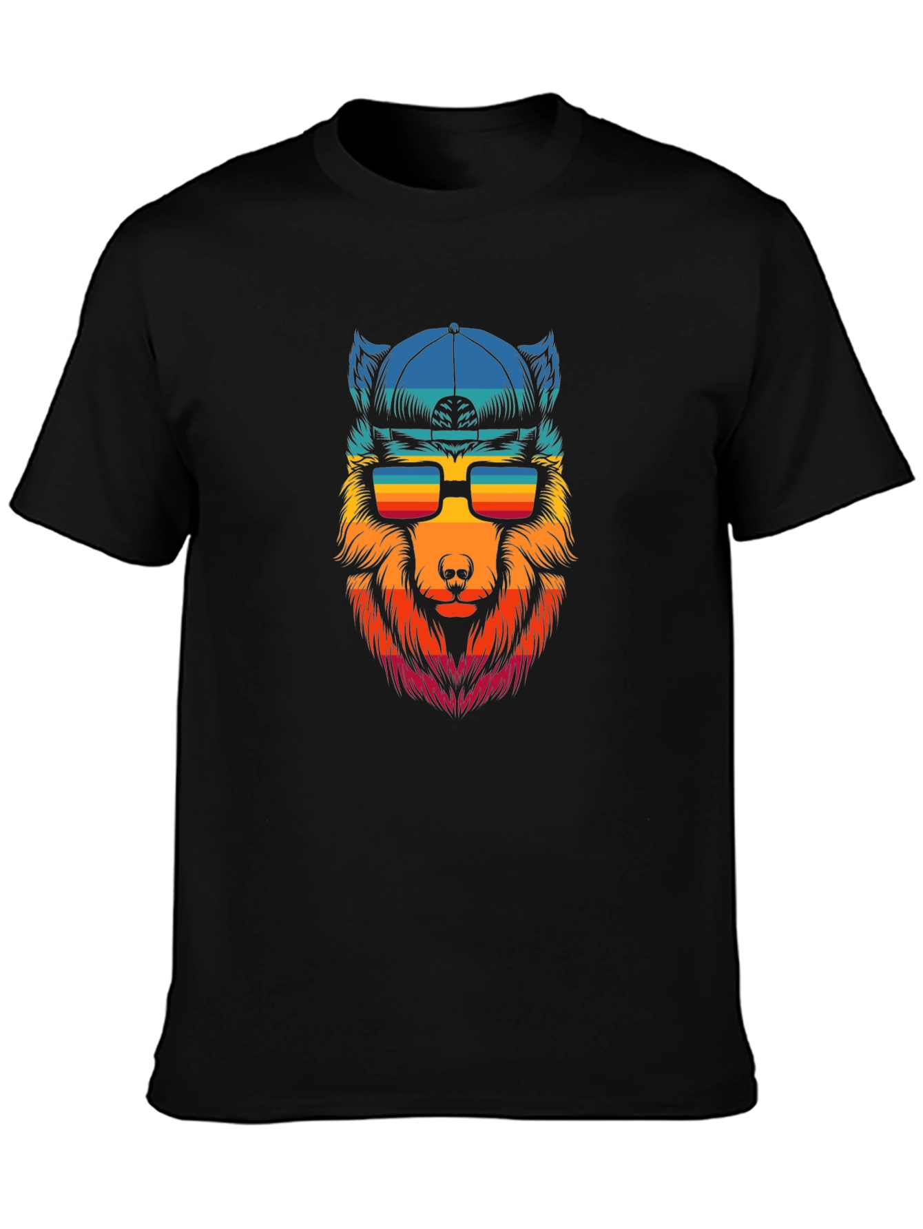 Cool Wolf Graphic Tee - Black T-Shirt