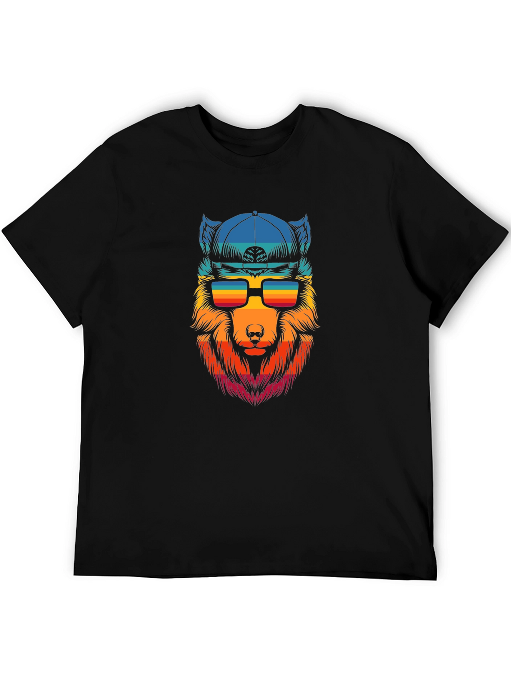 Cool Wolf Graphic Tee - Black T-Shirt