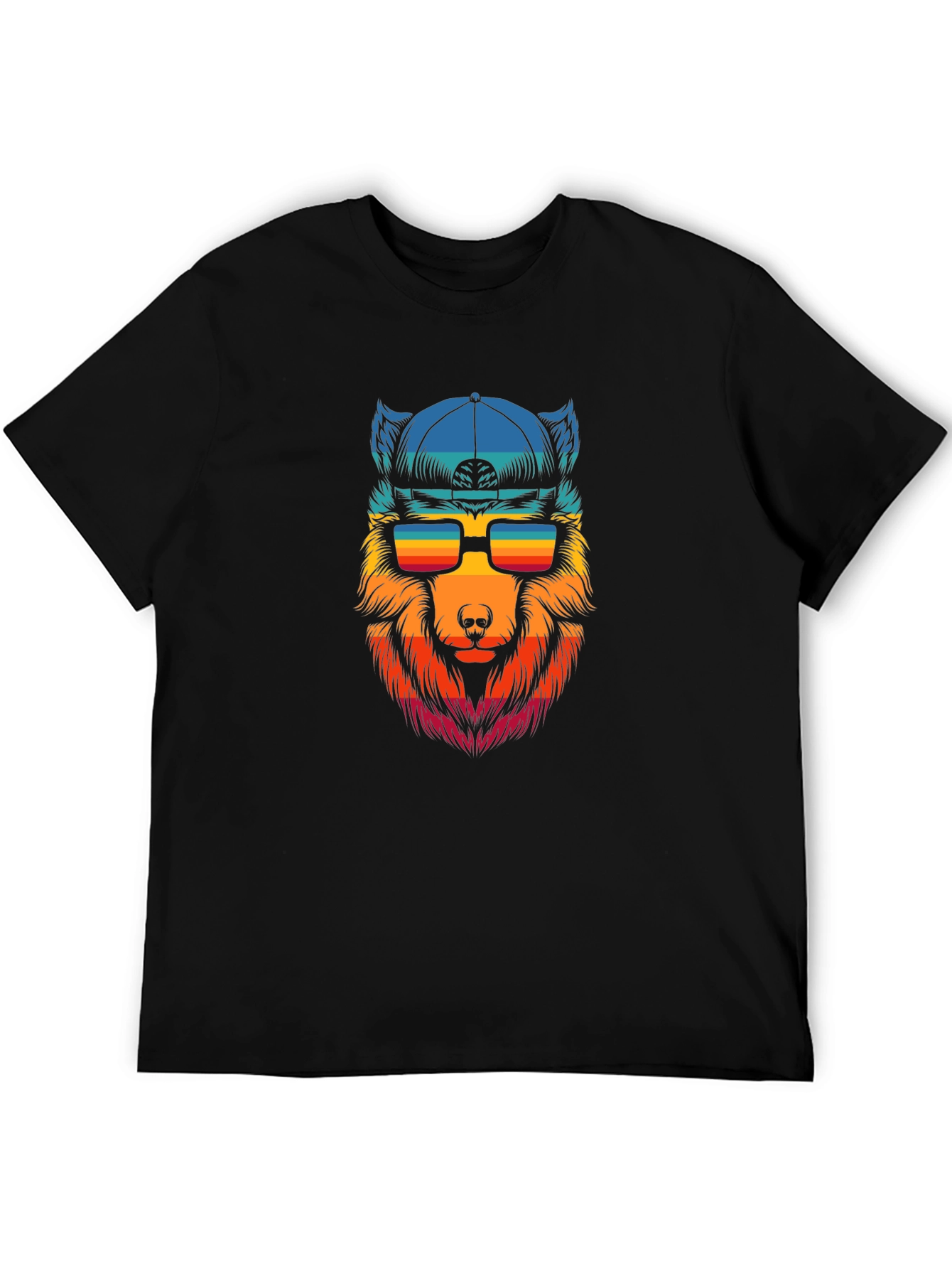 Cool Wolf Graphic Tee - Black T-Shirt