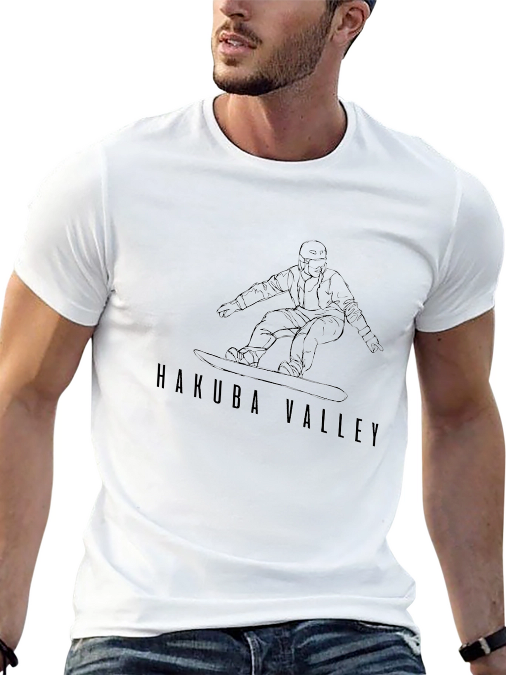 Hakuba Valley Snowboarder Tee - Black
