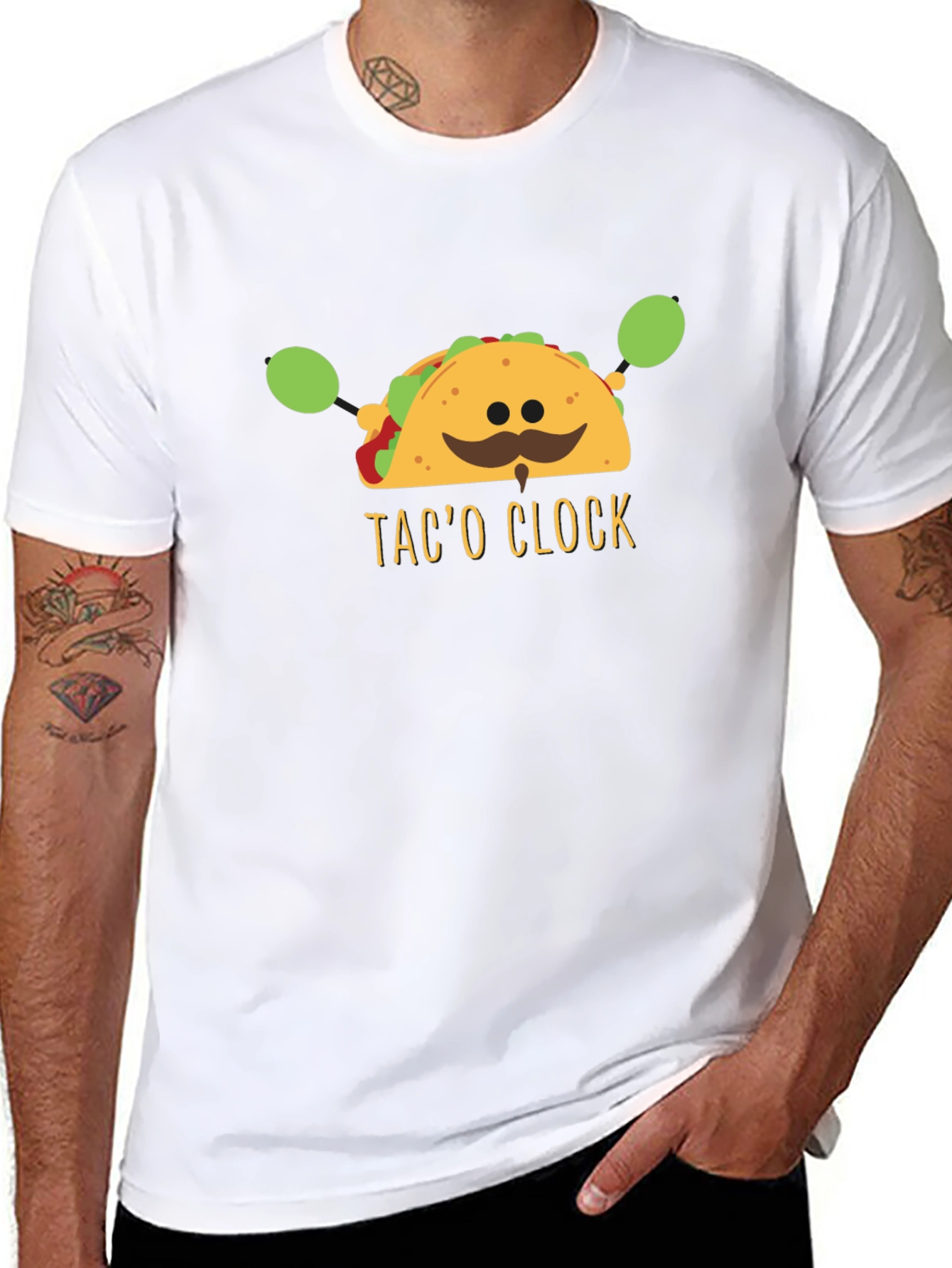 Taco Clock Graphic Tee - Funny Food T-Shirt