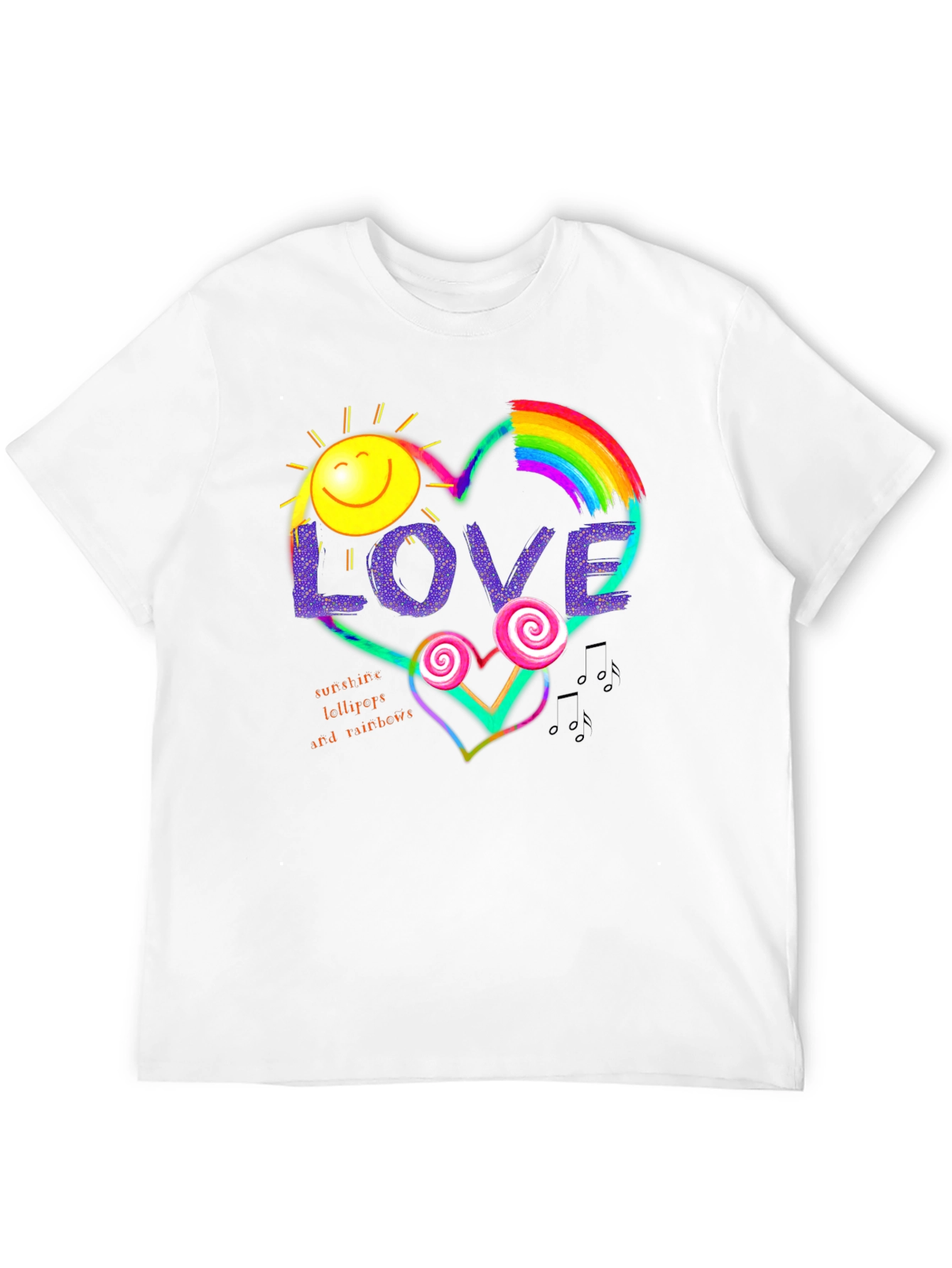 Love Sunshine Lollipop Rainbows Heart T-Shirt