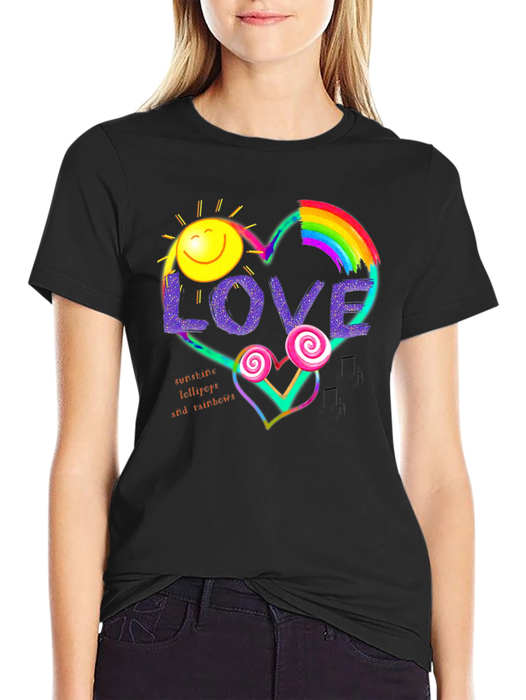 Love Sunshine Lollipop Rainbows Heart T-Shirt
