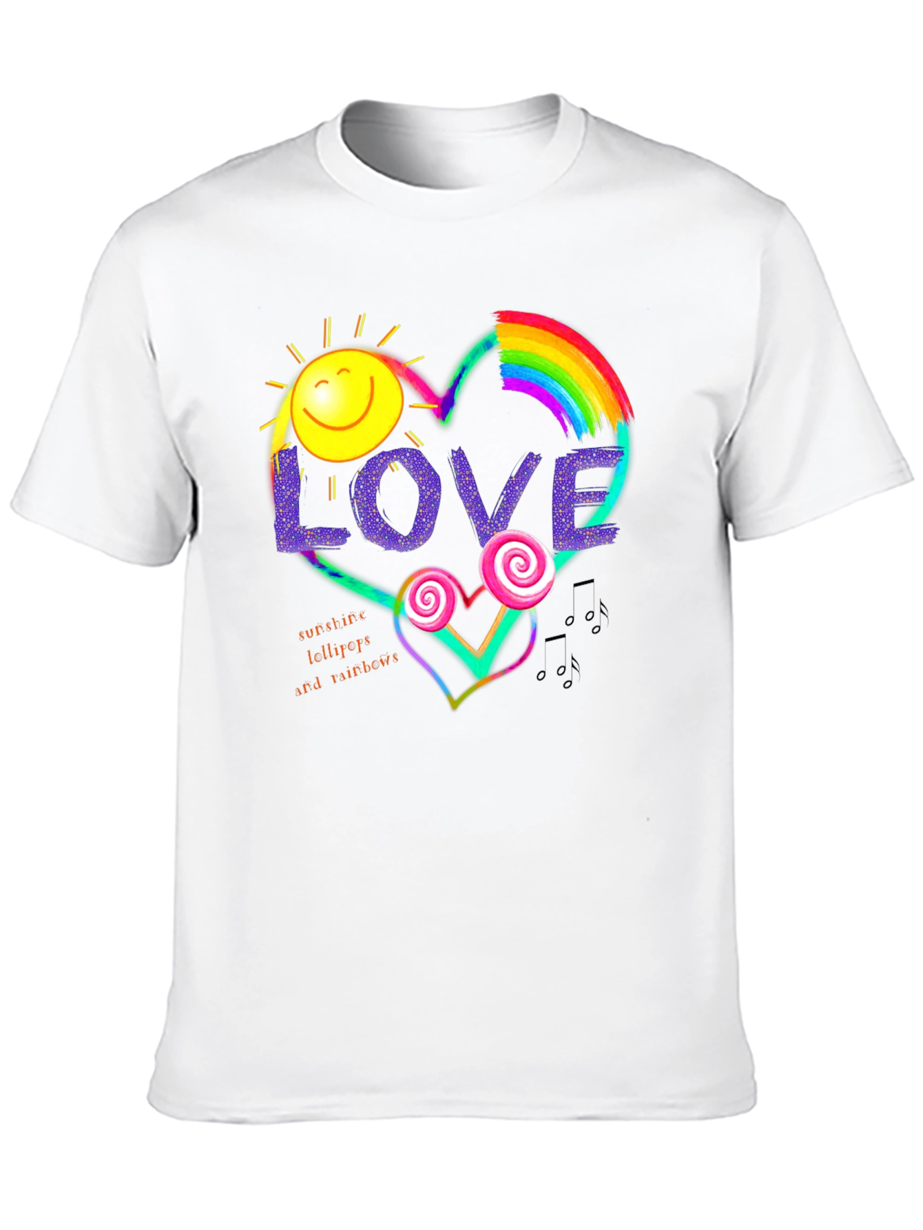 Love Sunshine Lollipop Rainbows Heart T-Shirt