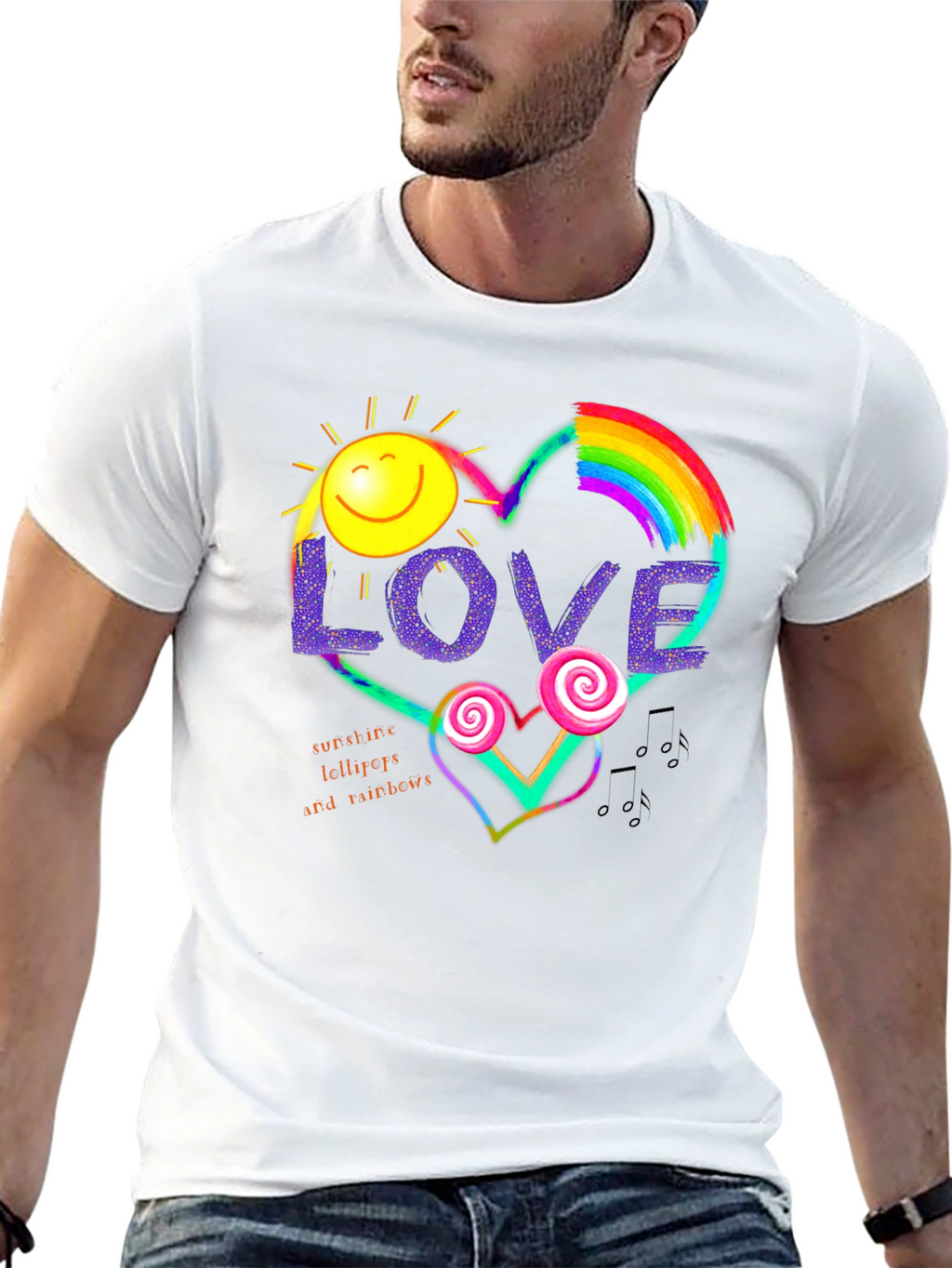 Love Sunshine Lollipop Rainbows Heart T-Shirt