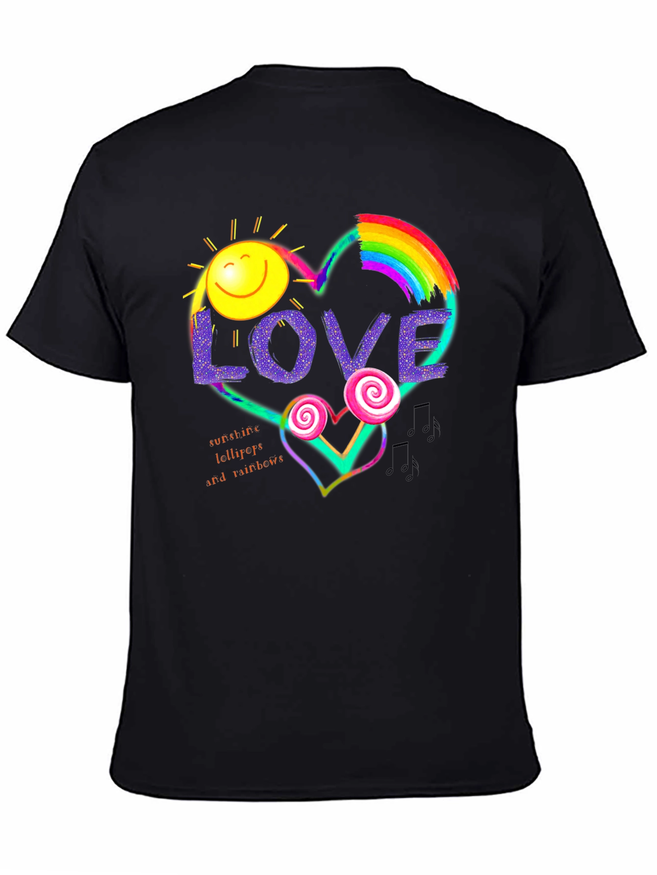 Love Sunshine Lollipop Rainbows Heart T-Shirt