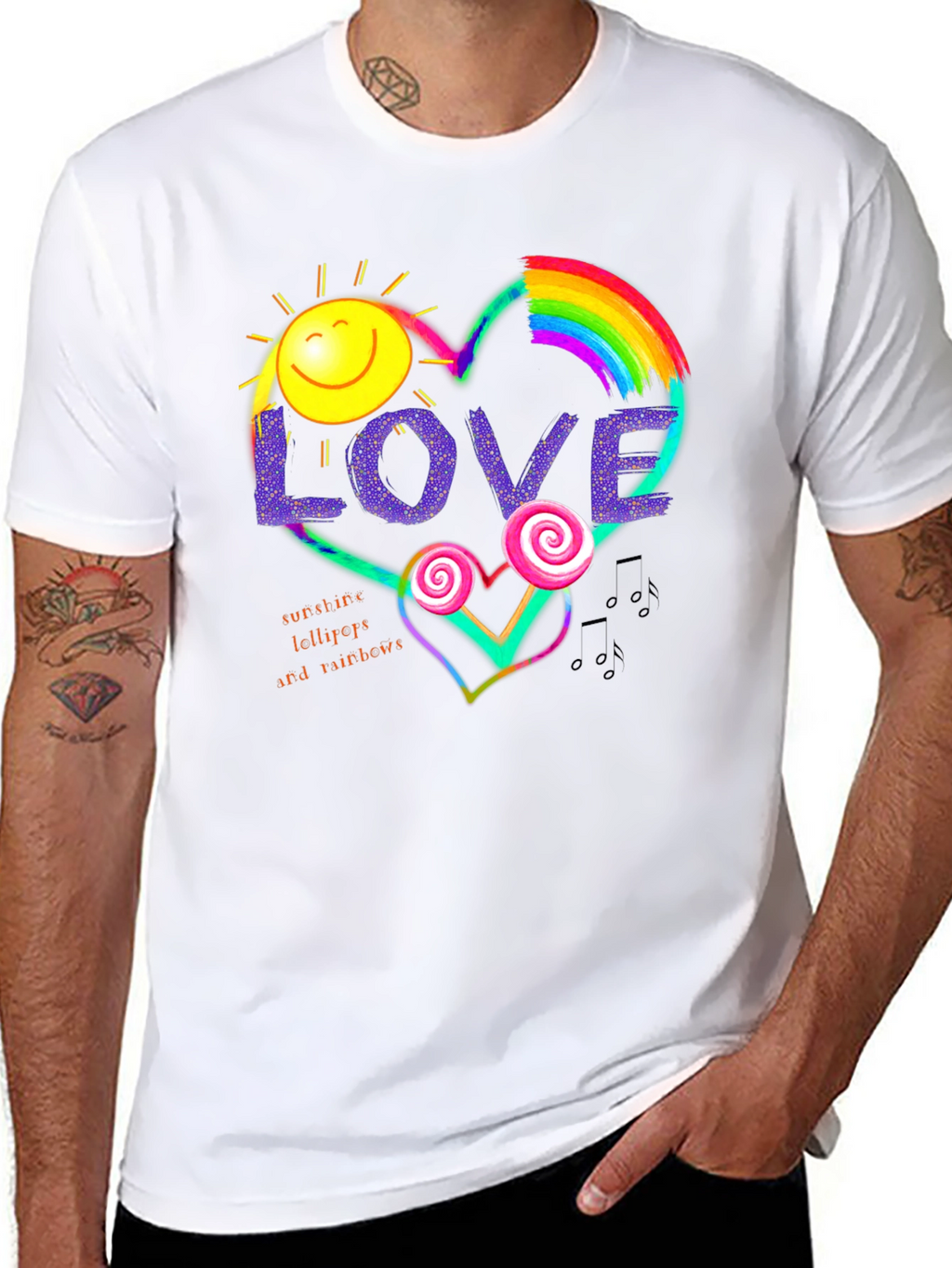 Love Sunshine Lollipop Rainbows Heart T-Shirt
