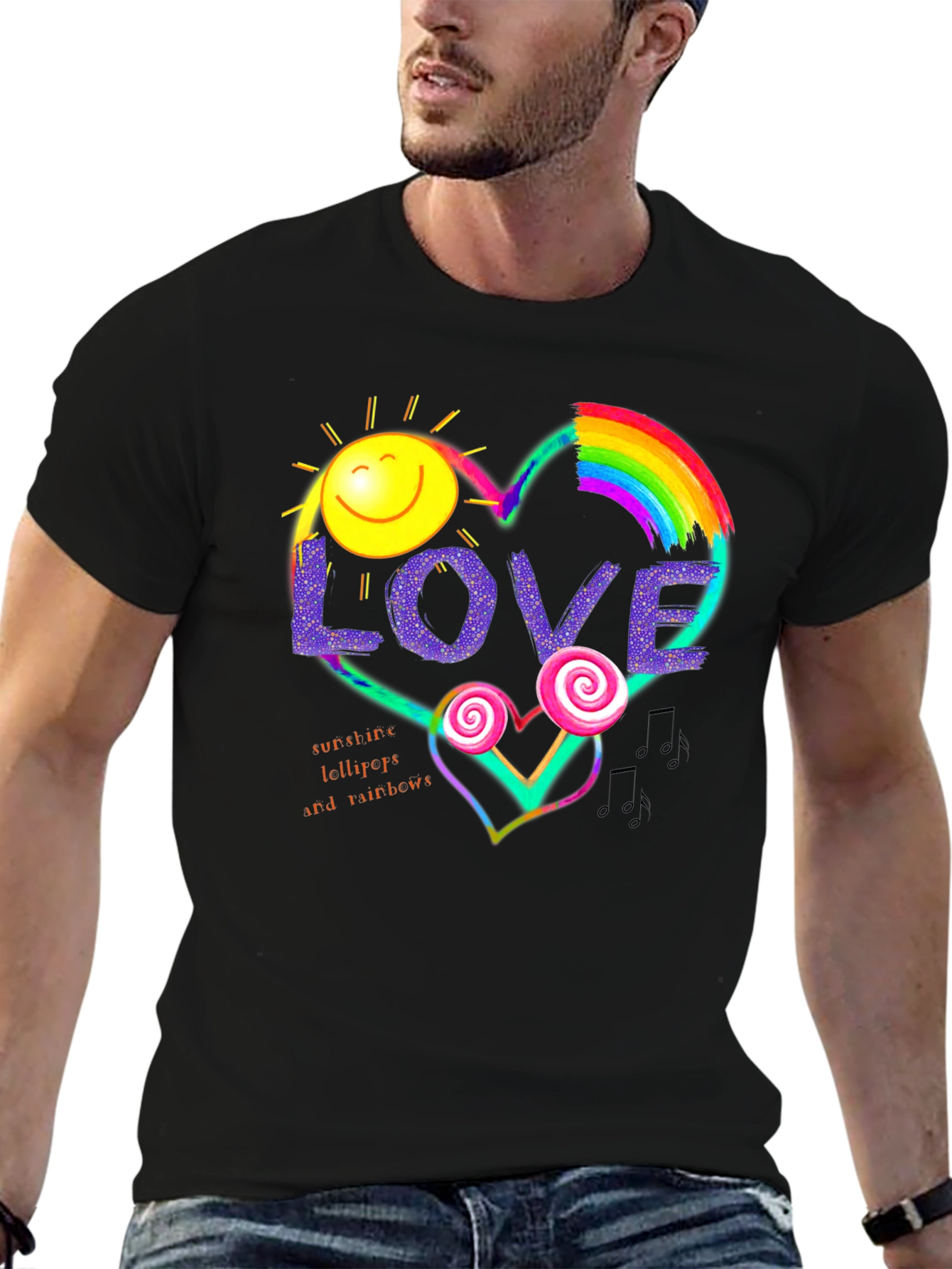 Love Sunshine Lollipop Rainbows Heart T-Shirt