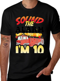Sound The Alarm Im 10! Firetruck Birthday T-Shirt