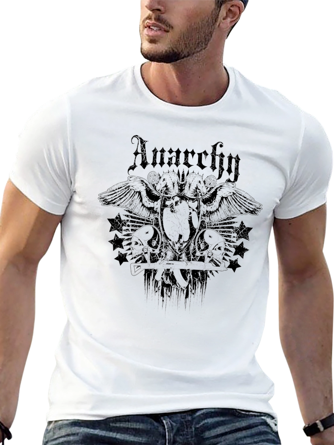 Anarchy Graphic Print Black T-Shirt