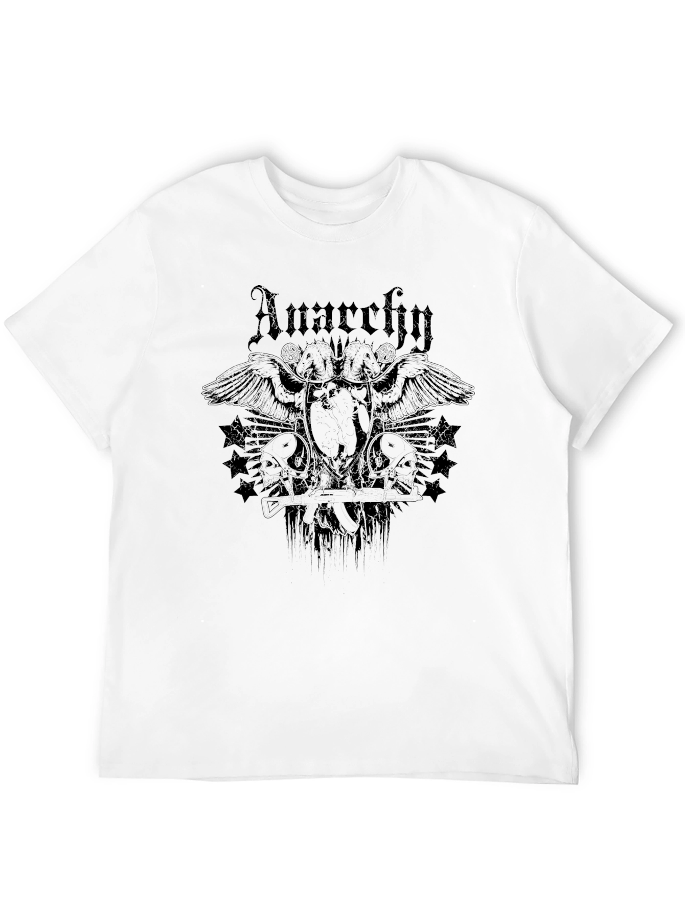Anarchy Graphic Print Black T-Shirt