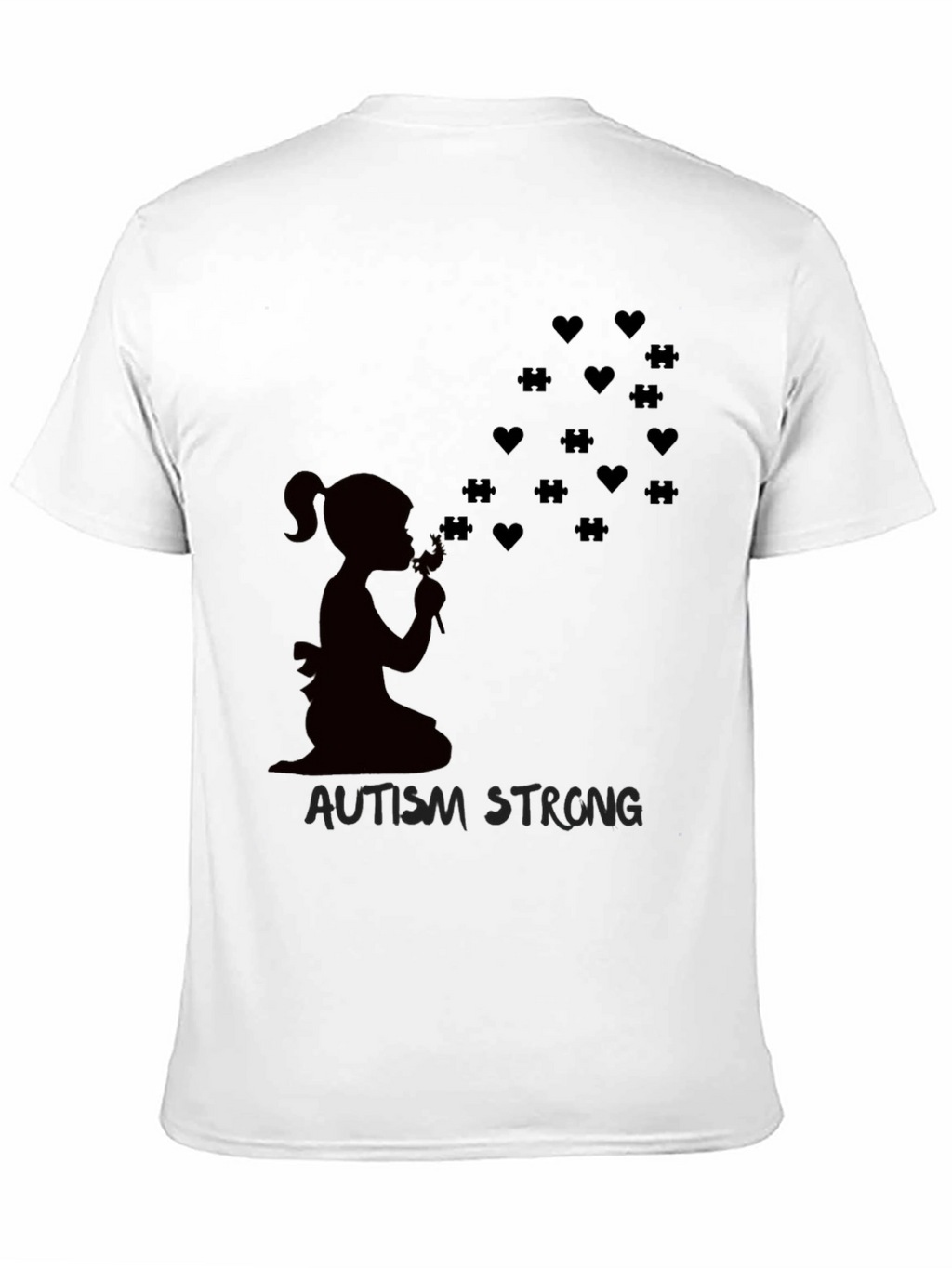 Autism Awareness T-Shirt: Blowing Hearts & Puzzle Pieces