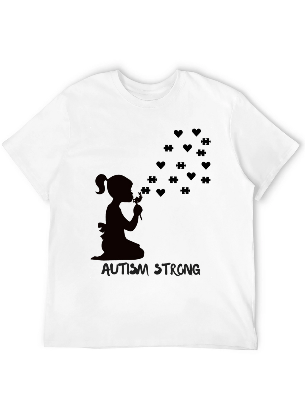 Autism Awareness T-Shirt: Blowing Hearts & Puzzle Pieces