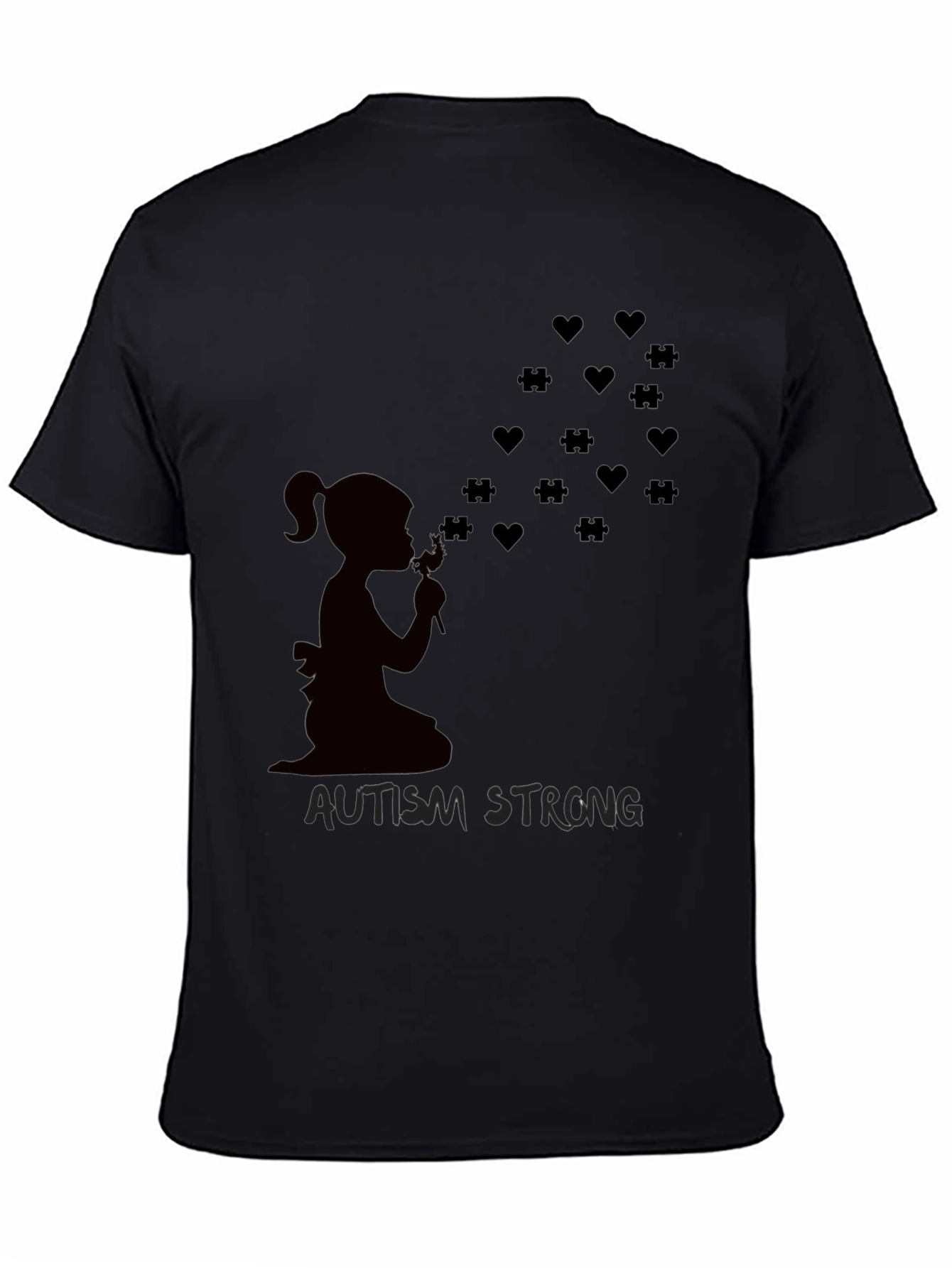 Autism Awareness T-Shirt: Blowing Hearts & Puzzle Pieces