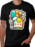 Kawaii Rainbow Creature Black Tee
