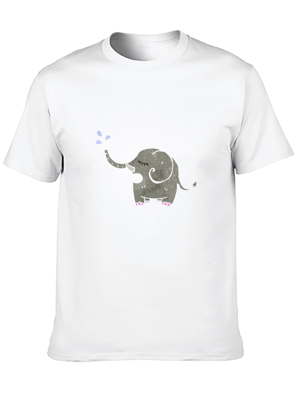 Elephant Tee: Cute Cartoon Animal Graphic Black T-Shirt