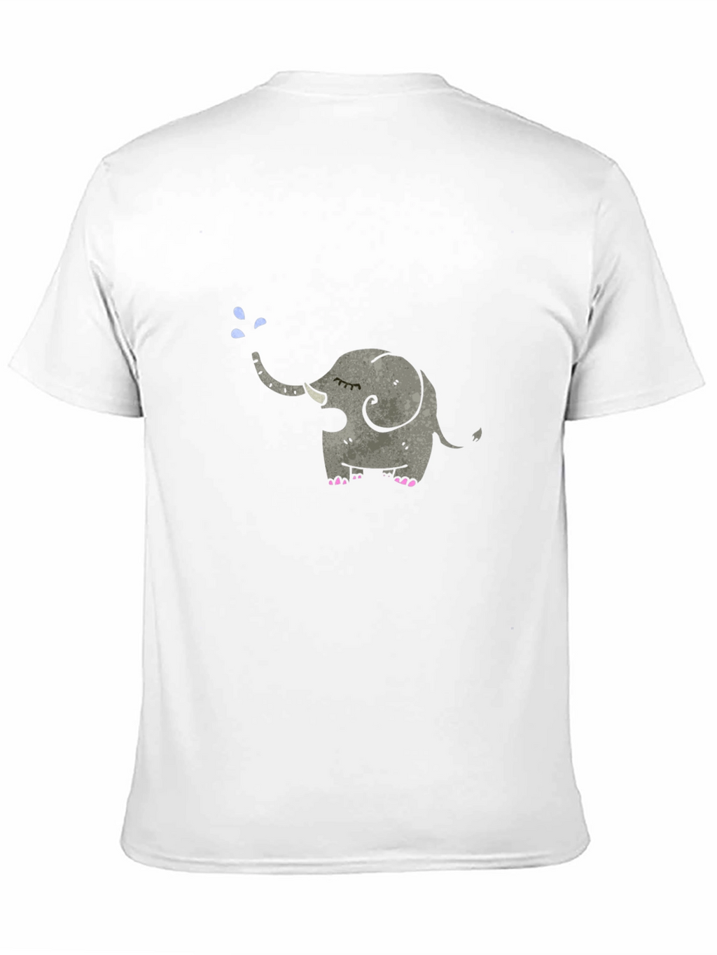 Elephant Tee: Cute Cartoon Animal Graphic Black T-Shirt
