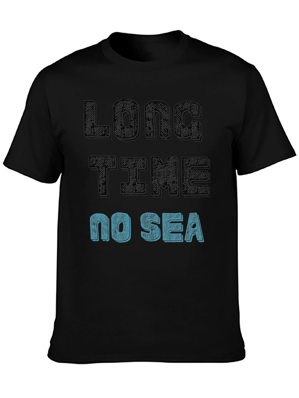 Long Time No Sea Graphic T-Shirt - Black