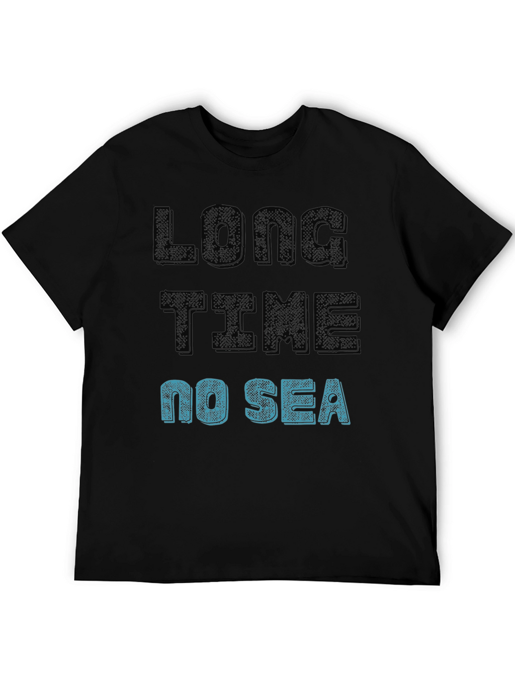 Long Time No Sea Graphic T-Shirt - Black