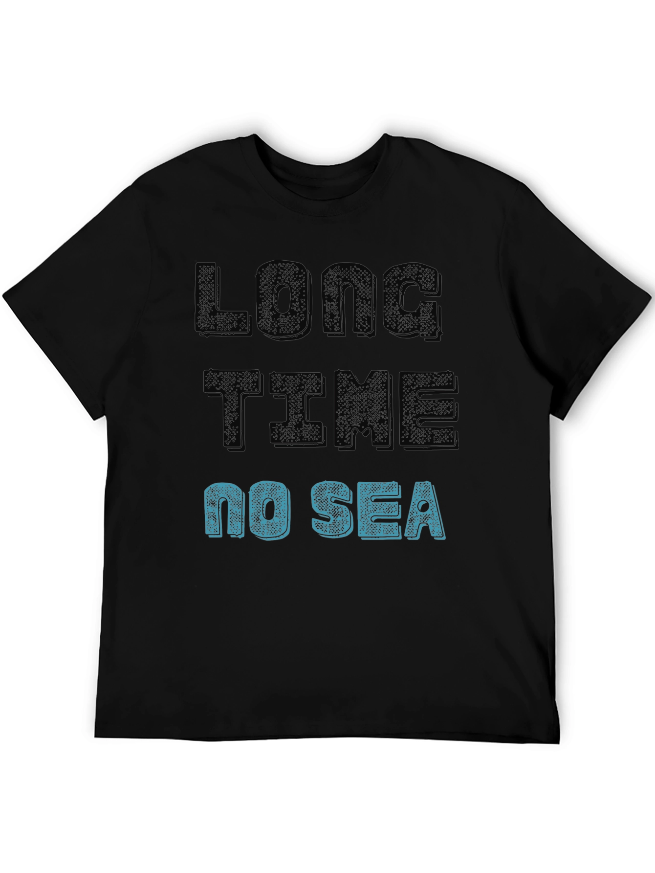 Long Time No Sea Graphic T-Shirt - Black