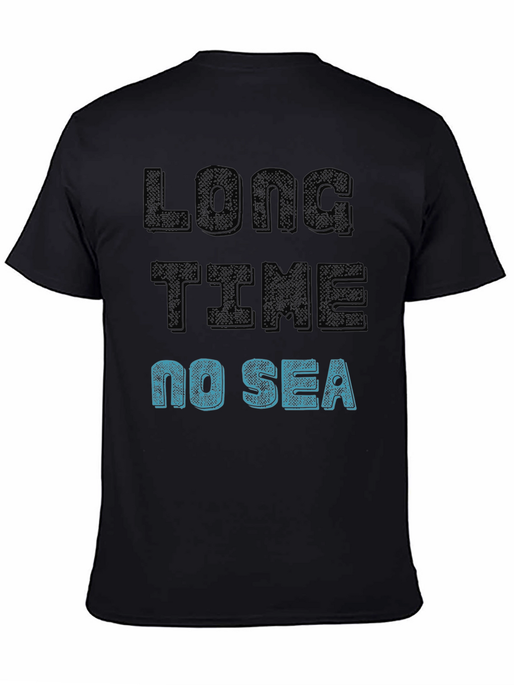Long Time No Sea Graphic T-Shirt - Black