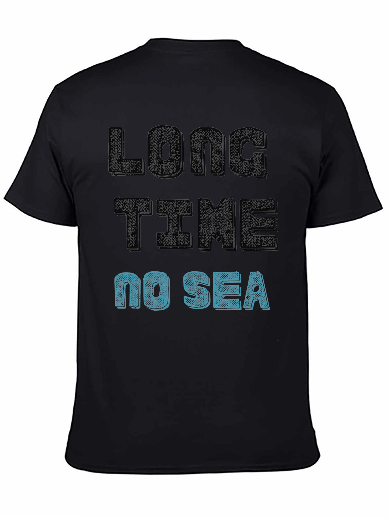 Long Time No Sea Graphic T-Shirt - Black