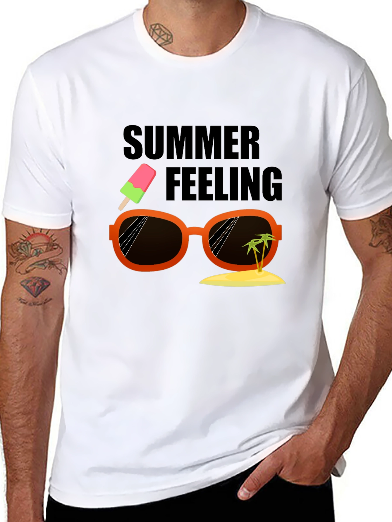 Summer Feeling Black T-Shirt