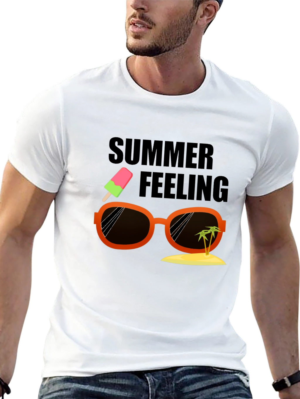 Summer Feeling Black T-Shirt