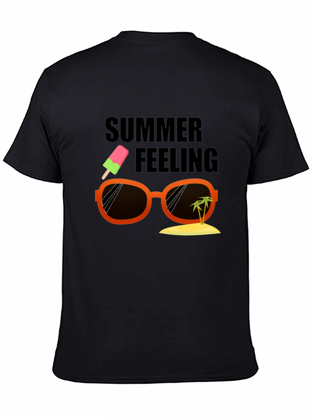 Summer Feeling Black T-Shirt