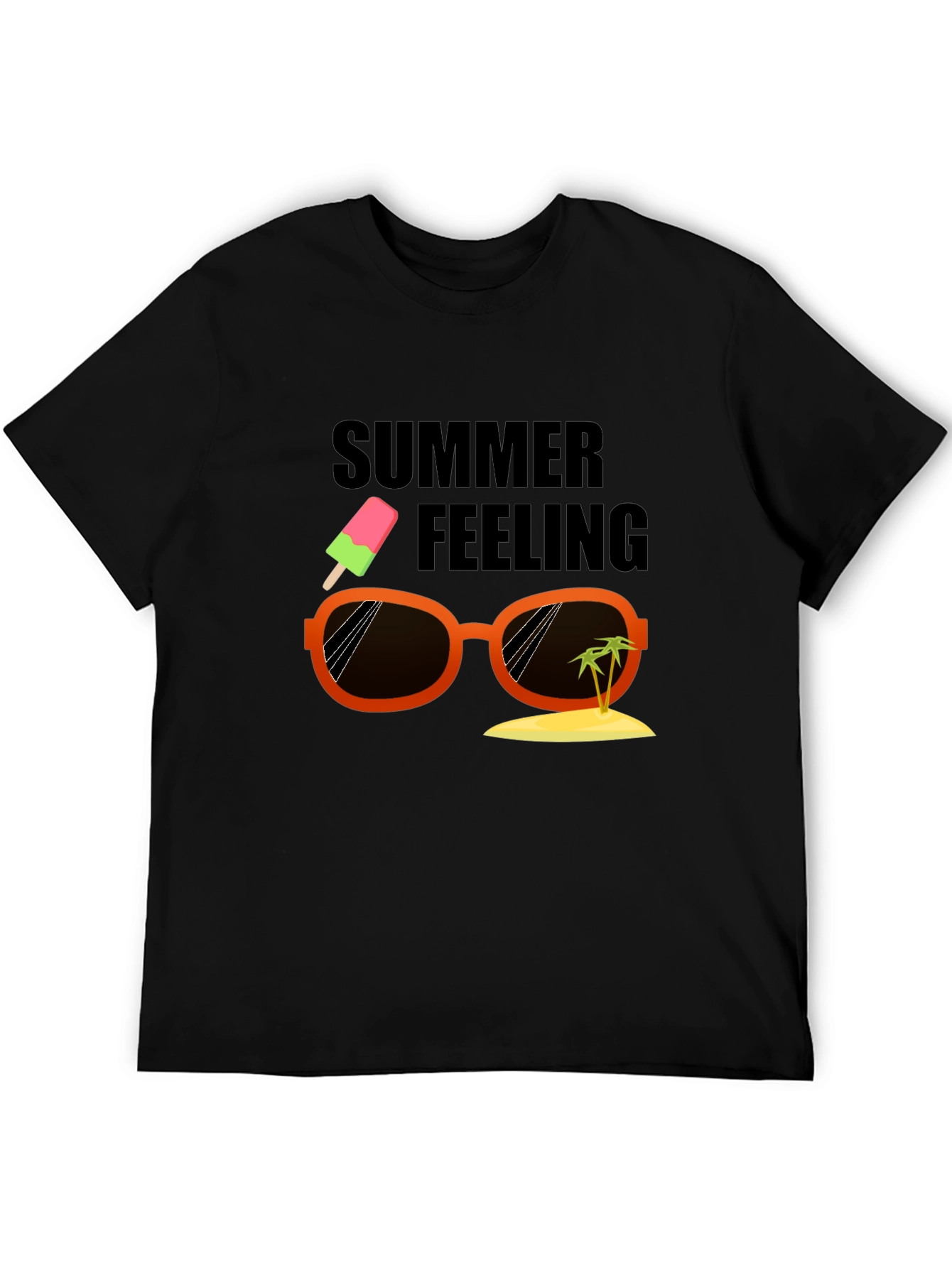 Summer Feeling Black T-Shirt