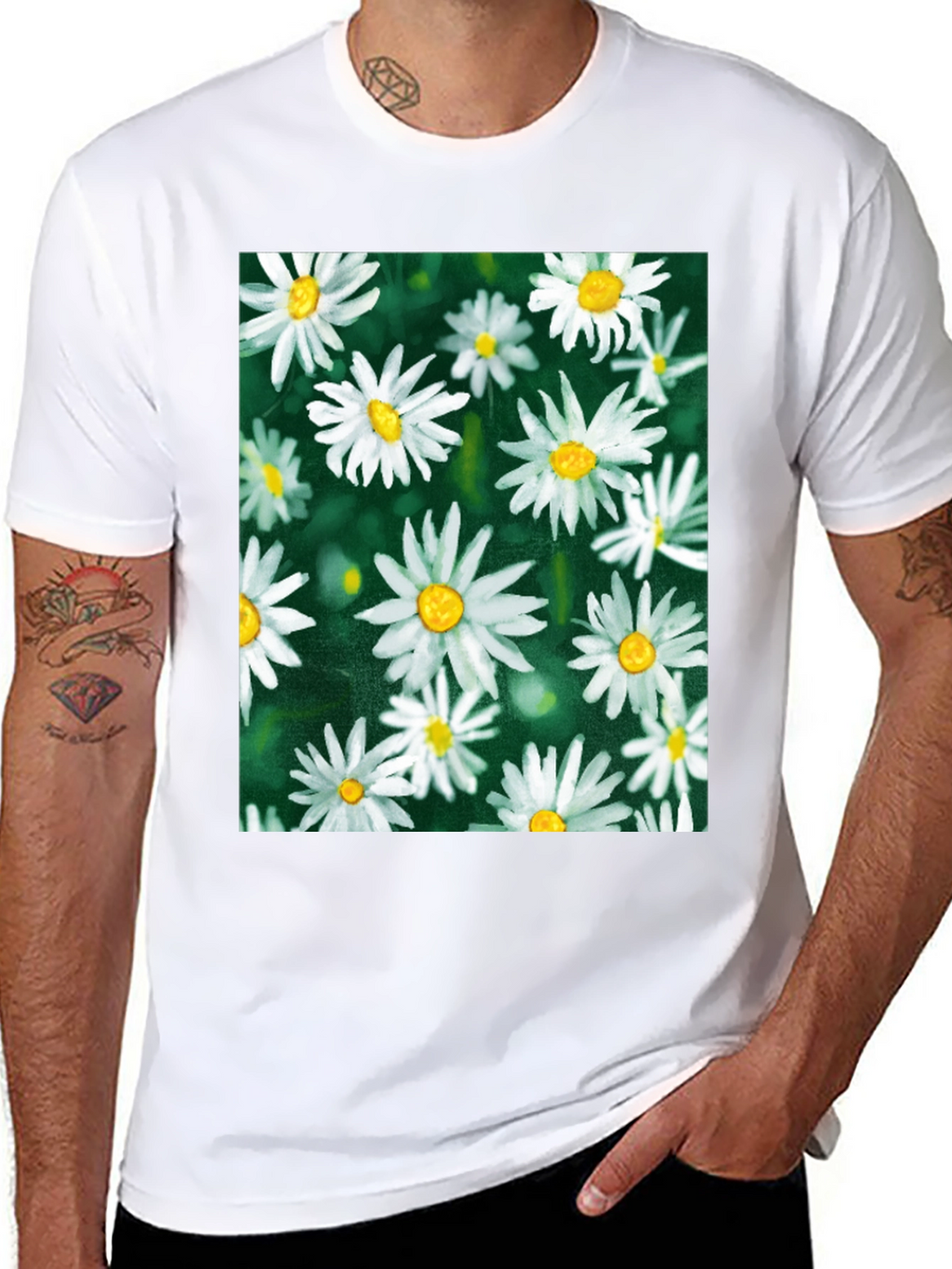 Daisy Flower T-Shirt - Floral Pattern