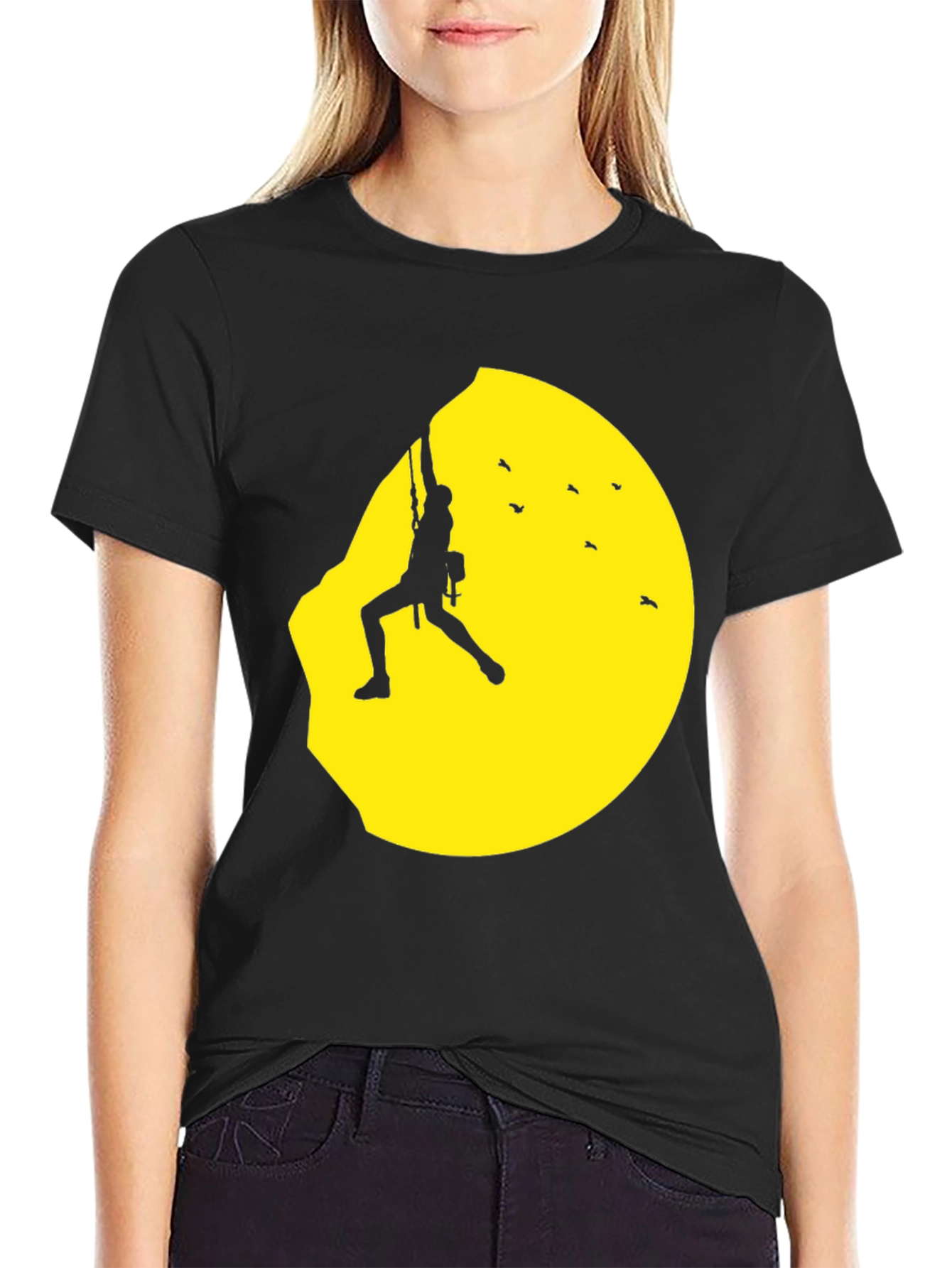 Climber Silhouette Graphic Tee - Adventurers Black T-Shirt