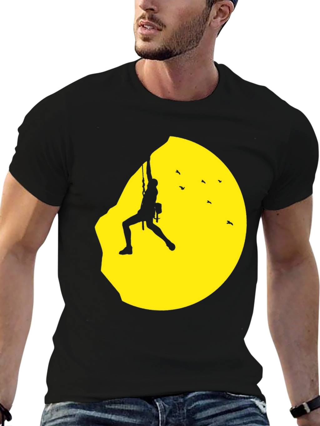 Climber Silhouette Graphic Tee - Adventurers Black T-Shirt